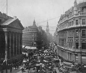 La Mansion House et Cheapside, City de Londres, vers 1890 1911 - Photochrom Co Ltd of London
