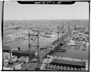 Pont de la rivière Norwalk, Norwalk, Connecticut (photo n/b) - Photographer American