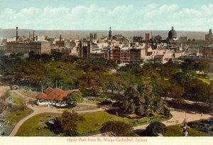Hyde Park depuis la cathédrale Sainte-Marie, Sydney