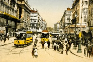 La Canebière avec tramways, Marseille, France, c. 1900 (photo) - Photographer French