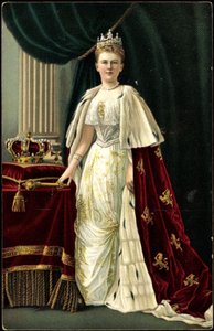 Reine Wilhelmine des Pays-Bas avec couronne, tige