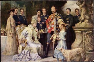 Artiste Ak Kaiser Wilhelm II, Auguste Viktoria, Viktoria Luise, Lévrier, Prusse - Photographer German