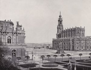 Vue du Zwingerwall sur la Theaterplatz - Photographer German