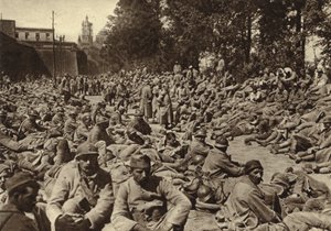 Point de collecte dans la citadelle de Laon, France, pour les prisonniers français capturés lors de l