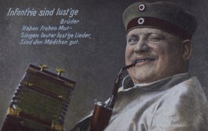 Soldat allemand fumant sa pipe (photo colorisée) - Photographer German