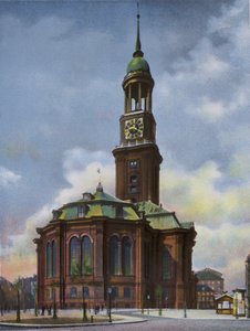 Hambourg : Michaeliskirche, brûlée le 3 juin 1906, reconstruite 1906-12