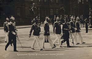 Kaiser Wilhelm II et ses fils (photo n/b)