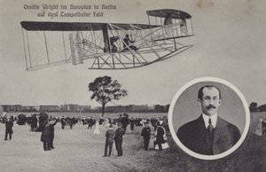 Orville Wright survolant l