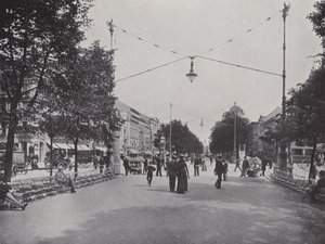Unter Den Linden, Mittelallee et vue sur le monument de Frédéric le Grand - Photographer German