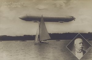 Zeppelin LZ III survolant le lac Tegel, Berlin