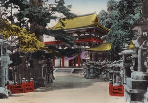 Japon, vers 1912 : Temple Shinto Kasuga fondé en 767, à Nara, près de Kyoto - Photographer Japanese