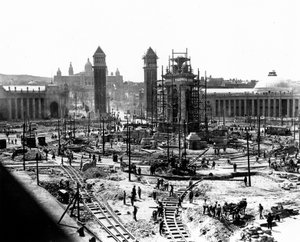 Construction à Barcelone, vers 1910