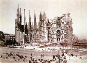 Vue de la Sagrada Familia, Barcelone, c.1900 - Photographer Spanish
