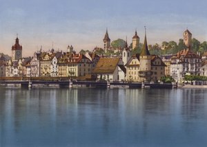 Vieux-Lucerne, Seebrucke u Musegg (photo couleur) - Photographer Swiss