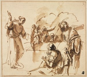 Un moine prêchant