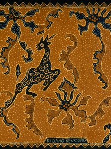 Batik avec motif traditionnel, Java, Indonésie (détail)