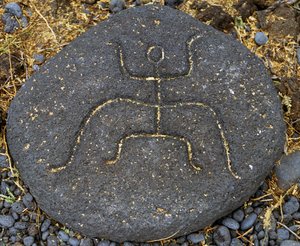 Gravure sur pierre, Puako Petroglyph Archaeological District, Île d