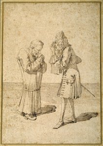 Le baron Philip von Stosch montrant une gemme antique à Sabbatini - Pier Leone Ghezzi