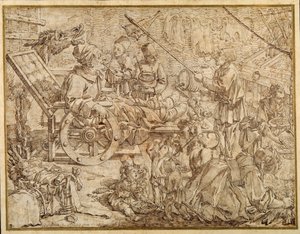 Polcinello invalide avec la goutte