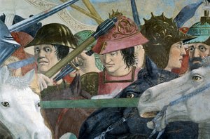Détail de La Légende de la Vraie Croix montrant la bataille d