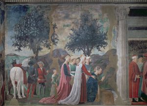 La découverte du bois de la Vraie Croix, du cycle de la Légende de la Vraie Croix, achevé en 1464 (détail) - Piero della Francesca
