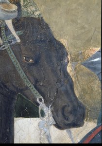 La Légende de la Vraie Croix, la Victoire de Constantin au Pont Milvius, tête des chevaux (détail)