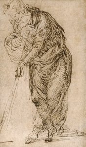 Figure debout appuyée sur un bâton, vers 1510 - Piero di Cosimo