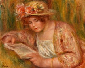 Andrée en chapeau, lisant - Pierre-Auguste Renoir
