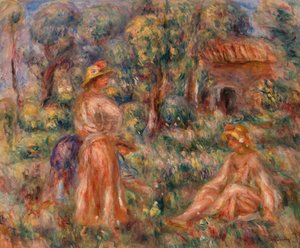 Jeunes filles dans un paysage - Pierre-Auguste Renoir