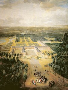 France, Versailles, Vue perspective des jardins du Grand Trianon à Versailles - Pierre Denis Martin