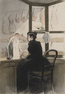 Le caissier chez le boucher, illustration de 