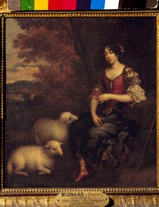 Portrait présumé en pied de Madame Deshoulières, Antoinette Ligier de La Garde - Pierre (attr. to) Mignard