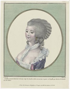 Galerie des Modes et Costumes Français, 1781, oo 221 : Coiffure nommée à la Levit - Pierre Adrien Le Beau