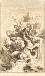 Deux tritons et un cygne, en ou après 1736 - Pierre Alexandre Aveline