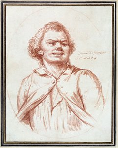 Révolution française : portrait de Georges Jacques Danton (1759-1794) conduit au supplice Dessin à la sanguine attribué à Pierre Wille (1748-1821)