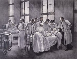 Le croup guéri par le docteur Roux, gravé par E. Buval