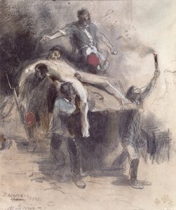 Hommes emportant un cadavre, 23 février 1848