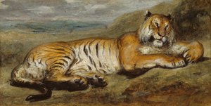 Tigre au repos, vers 1830 - Pierre Andrieu