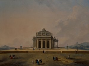 Études architecturales fantastiques avec des figures