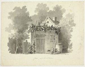 Vue du parc de Versailles : Cabane rustique