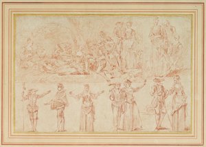 Deux fêtes galantes et études de figures simples et de paires - Pierre Antoine Quillard