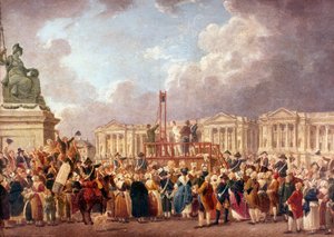 Exécution par guillotine à Paris pendant la Révolution française, années 1790 - Pierre Antoine de Machy