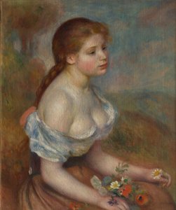 Une jeune fille avec des marguerites, 1889 - Pierre Auguste Renoir