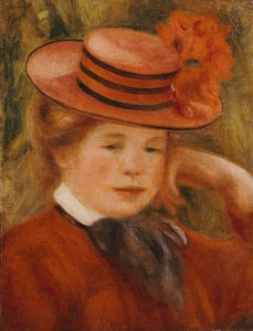 Jeune fille avec un chapeau rouge, 1899 - Pierre Auguste Renoir