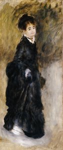 Une jeune femme, en pied, tenant sa jupe, 1877