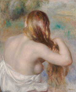Blonde Tressant ses Cheveux - Pierre Auguste Renoir