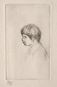 Claude Renoir, de profil - Pierre Auguste Renoir
