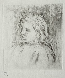 Claude Renoir, de trois-quarts à gauche - Pierre Auguste Renoir