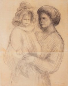 Claude Renoir dans les bras de sa Nurse, Renée Jolivet, 1903 - Pierre Auguste Renoir