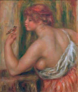 Femme avec un petit oiseau